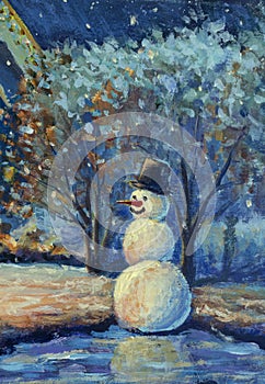 Happy snowman paintings
