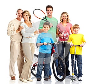 Happy sportive family photo