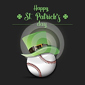 Happy St. Patrick`s day and baseball ball