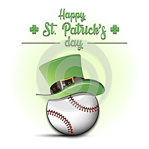 Happy St. Patrick`s day and baseball ball