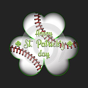 Happy St. Patrick`s day and baseball ball