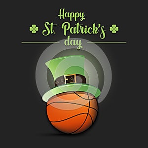 Happy St. Patrick`s day and basketball ball