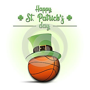 Happy St. Patrick`s day and basketball ball