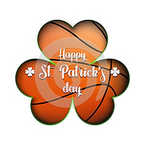 Happy St. Patrick`s day and basketball ball