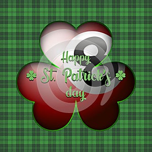 Happy St. Patrick`s day and billiard ball