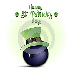 Happy St. Patrick`s day and bowling ball