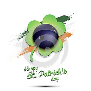 Happy St. Patrick`s day and bowling ball