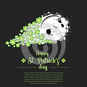 Happy St. Patrick`s day and bowling ball