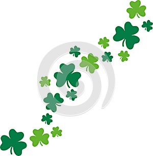Happy St. Patrick`s Day card background clovers
