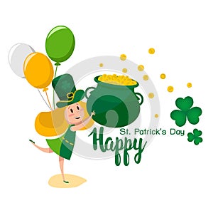 Happy St. Patrick`s Day cartoon vector design. no2