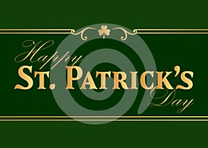 Happy St Patrick`s Day design on dark green