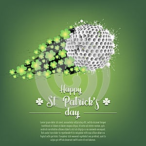 Happy St. Patrick`s day and golf ball
