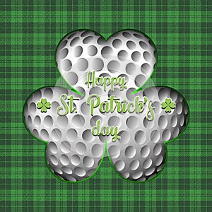 Happy St. Patrick`s day and golf ball