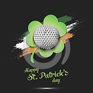 Happy St. Patrick`s day and golf ball