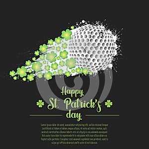 Happy St. Patrick`s day and golf ball