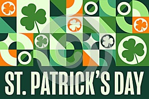 Happy St. Patrick s Day. March 17. Holiday concept. Template for background, banner, card, poster with text inscription