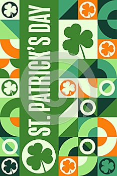 Happy St. Patrick s Day. March 17. Holiday concept. Template for background, banner, card, poster with text inscription