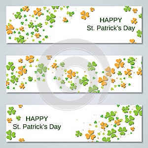 Happy St.Patrick`s Day retro style banners vector set