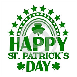 Happy St Patrick\'s Day, shamrock typography design