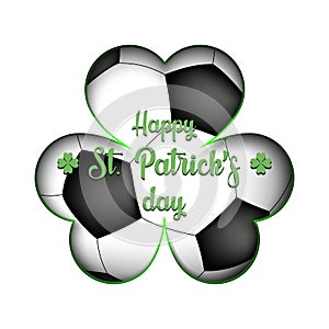 Happy St. Patrick`s day and soccer ball