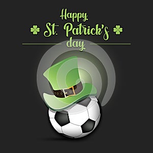 Happy St. Patrick`s day and soccer ball