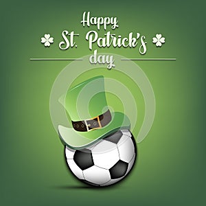 Happy St. Patrick`s day and soccer ball