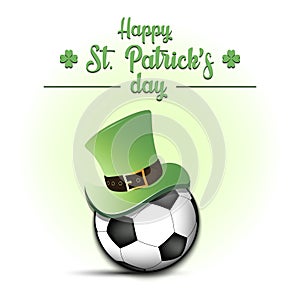 Happy St. Patrick`s day and soccer ball