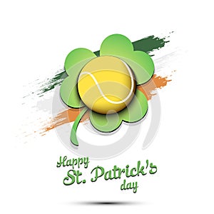 Happy St. Patrick`s day and tennis ball