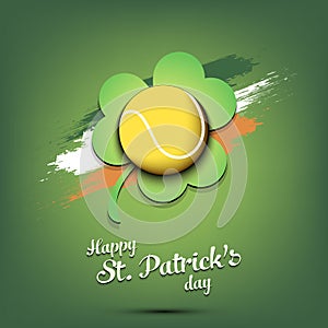 Happy St. Patrick`s day and tennis ball