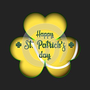 Happy St. Patrick`s day and tennis ball