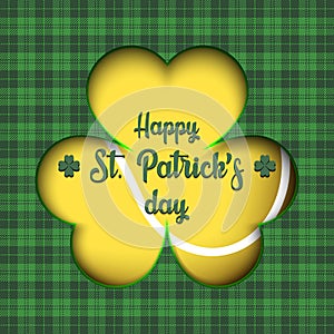 Happy St. Patrick`s day and tennis ball