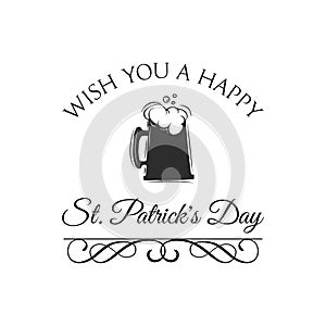 Happy St Patrick s Day Vintage greeting card. Vector illustration.
