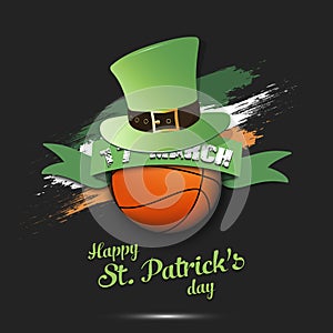 Happy St. Patricks day and basketball ball