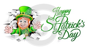 Happy St Patricks Day Cartoon Leprechaun photo