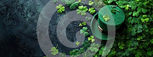 Happy St.Patricks Day. Composition with clover leave