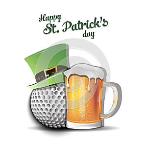 Happy St. Patricks day and golf ball