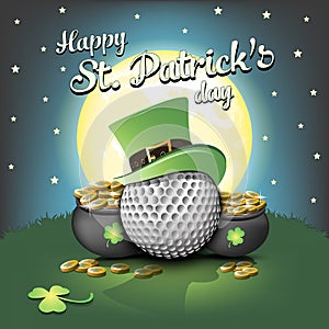 Happy St. Patricks day and golf ball