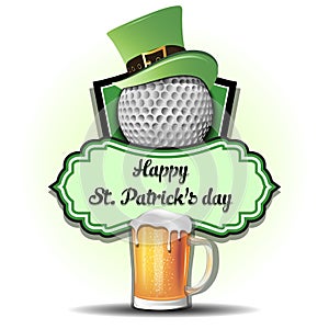 Happy St. Patricks day and golf ball