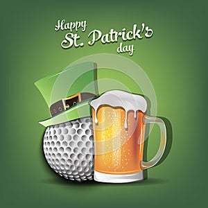 Happy St. Patricks day and golf ball