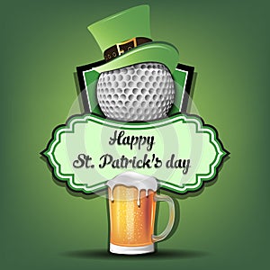 Happy St. Patricks day and golf ball