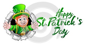 Happy St Patricks Day Leprechaun Cartoon photo