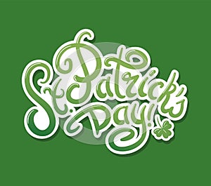 Happy St. Patricks Day. Lettering in vintage style. Leprechauns, Cartoon. Four-leaf clover. Good luck. Magic, religious