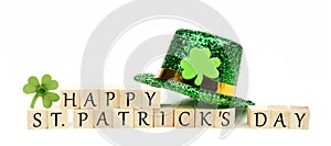Happy St Patricks Day message with decor