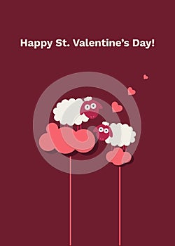 Happy St. Valentine`s Day Abstract Card