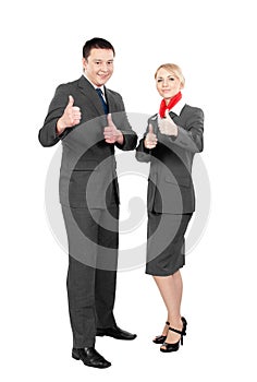 Happy steward & stewardess photo