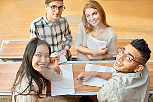 Happy Students Posing in Class
