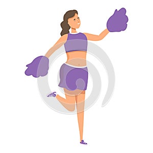 Happy style cheerleader icon cartoon vector. Woman energetic