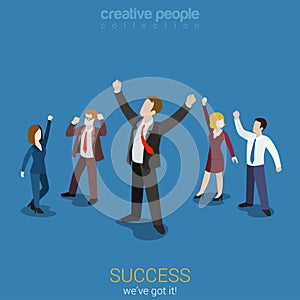 Happy successful businesspeople