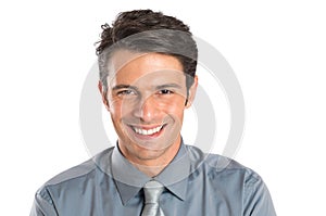 Happy Successful Young Businessman Laughing