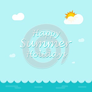 Happy summer holiday background for banner poster design